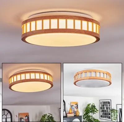 Produktbild von Buccino Deckenlampe aus Metall/Bambus/Kunststoff in Weiß/Naturfarben