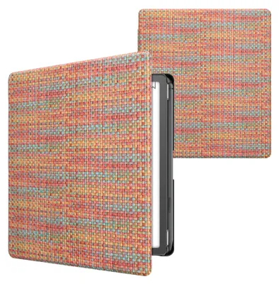 Produktbild von kwmobile Klapphülle kompatibel mit Amazon Kindle Scribe (2022/2024) Hülle - eReader Case - Farbenfroh karriert Gelb Rot Grün