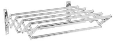 Produktbild von Wand Wäschetrockner - Klappbarer ausziehbarer Wäscheständer - 7 Stangen - Edelstahl 40 kg Tragkraft - Für Badezimmer und Balkon - Silber