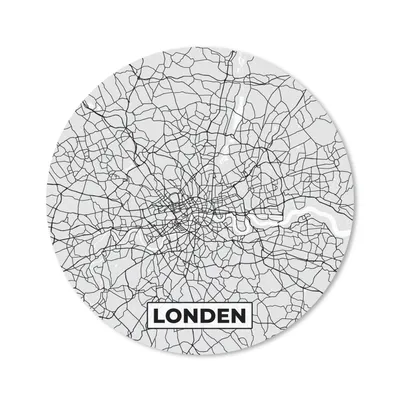 Produktbild von MuchoWow® Mauspad Mousepad London - Stadtplan - Schwarz und Weiß - Karte 40x40 cm - Mousepads - Maus Mat - Pad - Mausunterlage - Schreibtisch Accessoires
