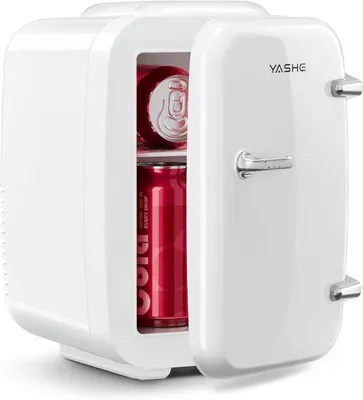 Produktbild von YASHE Mini Kühlschrank, 4 Liter Mini-Kühlschränke für Kosmetik, Getränke, Büro, Wohnheim, Weiß