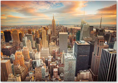 Produktbild von Tulup® Glas-Bild - 100 x 70 - Wandbild aus Glas - Wandkunst - Wandbild hinter gehärtetem Sicherheitsglas - Landschaften - New York - Beige