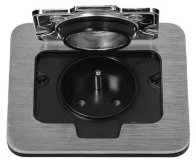 Immagine prodotto di Presa da incasso con coperchio, sigillata ermeticamente ORNO OR-GM-9031, acciaio inox IP55