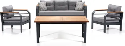 Produktbild von Skye Decor, Assento- Assento Gri 3+1+1+MCLR, Grau, Gartensofas, 197x67x77 cm, Rahmen: 100% Aliminium
