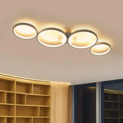 Obrázek produktu pro ZMH LED stropní svítidlo moderní 4 plameny v kruhové optice 3000k teplé bílé stropní světlo