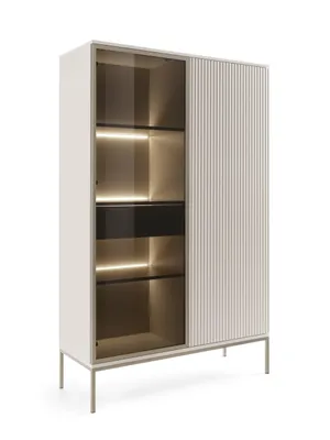 Produktbild von Vitrine SENSO PS Kaschmir mit LED-Beleuchtung – 104 x 166 x 39 cm