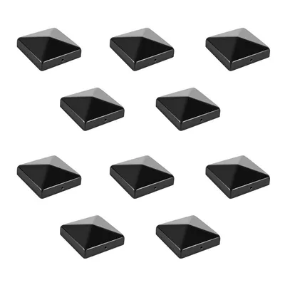 Produktbild von Pfostenkappe Pfostenkappe für Holzpfosten Zaunpfahl Abdeckung Pyramide Abdeckkappe 10 Stück 91x91mm Schwarz