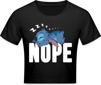 Produktbild von Lilo & Stitch | Schlafender Stitch Nope Crop Top, XS, Schwarz