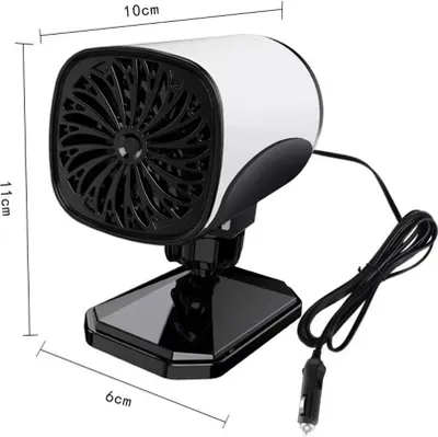 Obrázok produktu pre Vyhrievanie čelného skla auta Chladenie elektrického ventilátora Defroster Čierna a biela 12V