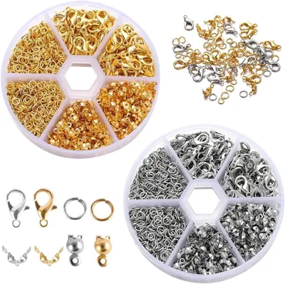 Image de Ensemble de fermoirs pour bracelets, 1140 pièces, en métal, pour la fabrication de bijoux