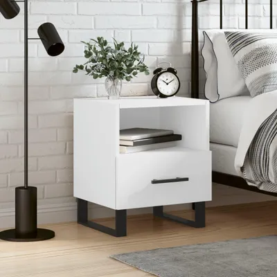 Image de vidaXL Table de nuit blanc 40x35x47,5 cm bois composite