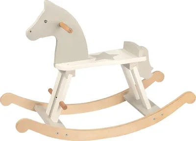 Produktbild von goki Schaukelpferd aus Holz - Weiß, skandinavisches Design, ab 1 Jahr