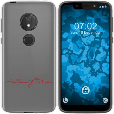 Produktbild von PhoneNatic Case kompatibel mit Motorola Moto G7 Play Silikon-Hülle in Love Wörter M2