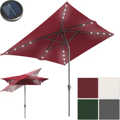 Produktbild von Hengda Sonnenschirme Balkonschirm 210 x 140 cm Rechteckig Kippbar Höhenverstellbar mit Kurbel,Rot