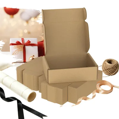 Produktbild von YARDIN 60 Stück Faltkarton 15 x 10 x 4 cm Wellpappe Karton Box Maxibrief Großbrief Versandkarton Warensendungen Kleinwaren Dokumente Geschenkverpackung