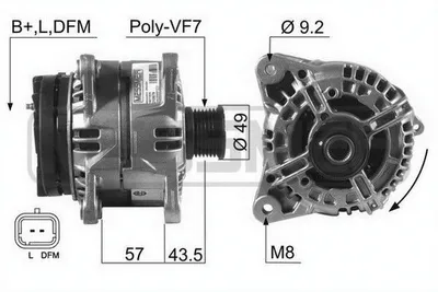 Immagine prodotto di ERA 210579A Alternatore 150 A 14 V per OPEL Vivaro A Furgone (X83), Vivaro A Combi (X83), Movano Furgone (X70) e Movano Bus (X70)