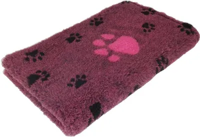 Produktbild von Vet Bed Hundedecke mit Antirutschbeschichtung große Pfote kirsche