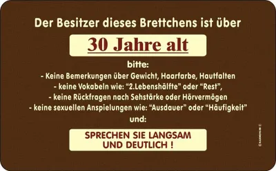 Produktbild von Besitzer ist 30 - Frühstücksbrettchen - Resopal Brettchen