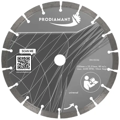 Produktbild von PRODIAMANT Diamanttrennscheibe 230mm Beton, universal