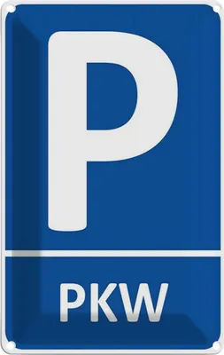 Produktbild von vianmo Blechschild 30x20 cm PLW Parkplatz Straßenschild