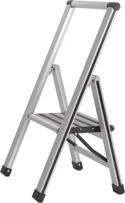 Produktbild von Famanu Aluminium Trittleiter mit 1 Stufe rutschfest kompakt