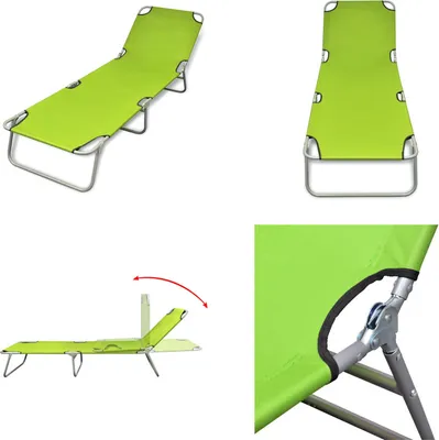 Immagine prodotto di vidaXL Lettino prendisole pieghevole con schienale regolabile Verde mela - Lettino prendisole - Lettini prendisole - Lettini prendisole