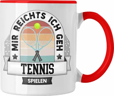 Produktbild von Trendation - Tennis Tasse Geschenk Lustiger Spruch Mir Reichts Ich Geh Tennis Spielen Becher Geschenkidee Tennisspieler (Rot)