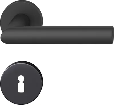 Produktbild von FSB Drückergarnitur 121076 ASL - Türgriffe mit Rosetten BB, Alu schwarz matt