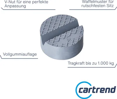 Immagine prodotto di Cartrend: supporto universale in gomma per cric, rinforzato per SUV e furgoncini, grigio