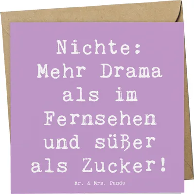 Produktbild von Mr. & Mrs. Panda Klappkarte Spruch Nichte Freude - Lavendeltraum - Geschenk, faltkarte, Glückwunschkarte, doppelkarte, Geburtstage, Lächeln, Familienmitglieder, Liebe