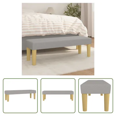 Image de The Living Store Banc gris clair 100x30x30 cm Tissu