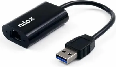 Zdjęcie produktu dla Nilox ADATTATORE USB A - RJ45 M/H, Wewnętrzny, Przewodowa, USB, Ethernet / WLAN, 1000 Mbit/s, Czarny