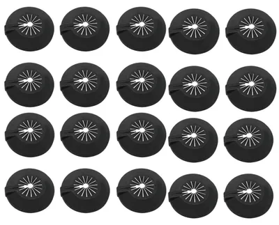 Immagine prodotto di Copertura per tubi, radiatori e guarnizioni in plastica, da 8 a 30 mm, colore nero, confezione da 20 pezzi