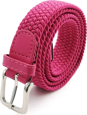 Produktbild von Glamexx24 Damen Elastischer Stoffgürtel Geflochtener 25mm Stretchgürtel Dehnbarer Gürtel Frau-Farbe: Dunkelrosa -Größe: Buntweite 80 CM-Gesamtlänge 95 CM