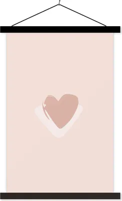 Produktbild von MuchoWow® Textilposter Sommer - Herz - Rosa 40x60 cm mit schwarzem Rahmen - Wanddekorationen