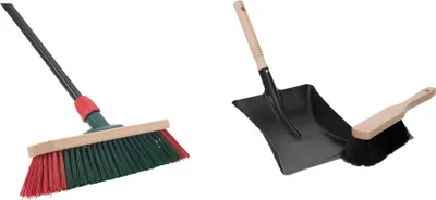 Produktbild von Novaliv Teleskopstiel Straßenbesen mit Kehrgarnitur Kehrblech Gartenbesen (1, Gartenbesen + Kehrschaufel Set schwarz)