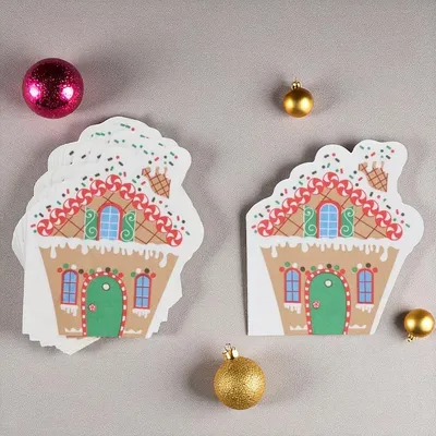 Produktbild von Weihnachtsservietten Lebkuchenhaus - 12 Stück - 33x33 cm - Weihnachtszubehör