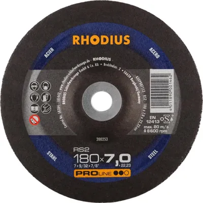 Immagine prodotto di Rhodius 200253 RS2 Grinding disc (off-set) Diameter 180 mm Bore diameter 22.23 mm Steel 1 pc(s)