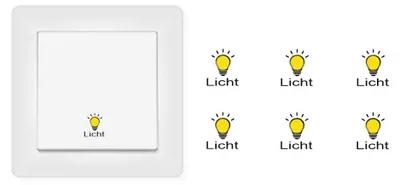 Lichtschalter-Sticker 6 Stück, 14 mm, transparent, wasserfest
