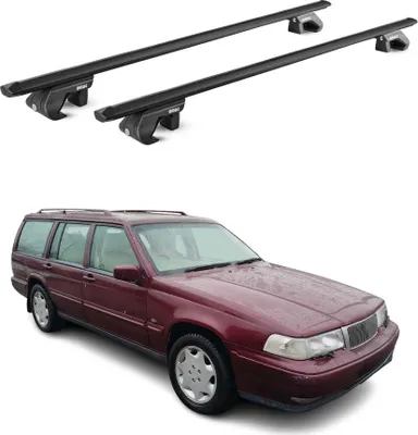 Image de Barres de toit transversales ABE pour Volvo 960 1991-1998 5 P Alu Noir 2x