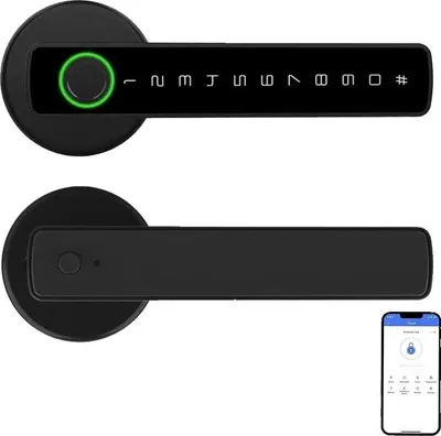Immagine prodotto di Serratura con impronta digitale, accesso con chiave, controllo remoto, Bluetooth, nero