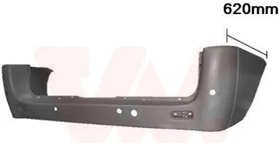 Produktbild von VAN WEZEL Heckstoßstange Stoßfänger Hinten für CITROËN JUMPY Kasten für FIAT Scudo (270, 272) Scudo Kastenwagen (270, 272) passend für PEUGEOT