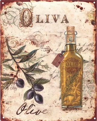 Zdjęcie produktu dla Moritz retro dekoracyjny blaszany znak Olivia oliwa z oliwek pomysł na prezent wykonany z metalu w stylu vintage do dekoracji