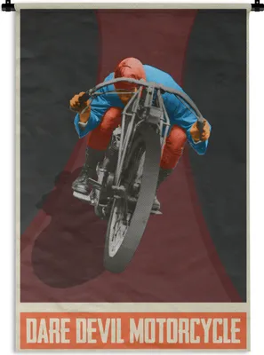 Produktbild von MuchoWow® Wandteppich Wandbehang Mancave - Motor - Vintage - Zeichnung 120x180 cm Tapisserie Dekoration Wandtuch - Schlafzimmer - Dekorationen für das Haus