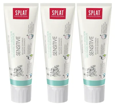 Produktbild von SPLAT - Zahnpasta - 3er Pack - Sensitive - Für Schmerzempfindliche Zähne - Fluoridfrei