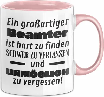 Produktbild von Beamter Abschied Geschenk Tasse Abschiedsgeschenk für Beamter Hart Zu Finden Schwer Zu Verlassen (Rosa)