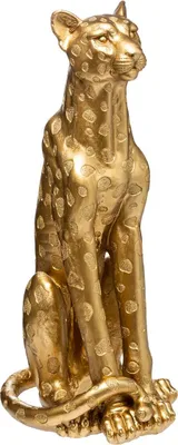 Produktbild von Leopardenstatue großes Modell - H90 cm - Gold