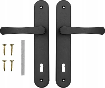 Produktbild von ADGO® Türgriffe 72 Griff mit Schlüssel Haustürgriff Aluminium Schwarz
