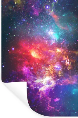 Obrázok produktu pre MuchoWow® Nálepka na stenu - Hviezdy - vesmír - farby - 20x30cm - Samolepiaca a polohovateľná