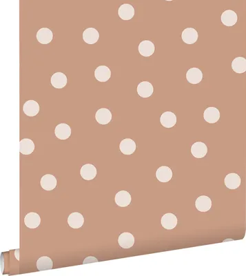 Produktbild von ESTAhome Tapete Punkte Terrakotta und Crême-Weiß 53 cm x 10.05 m
